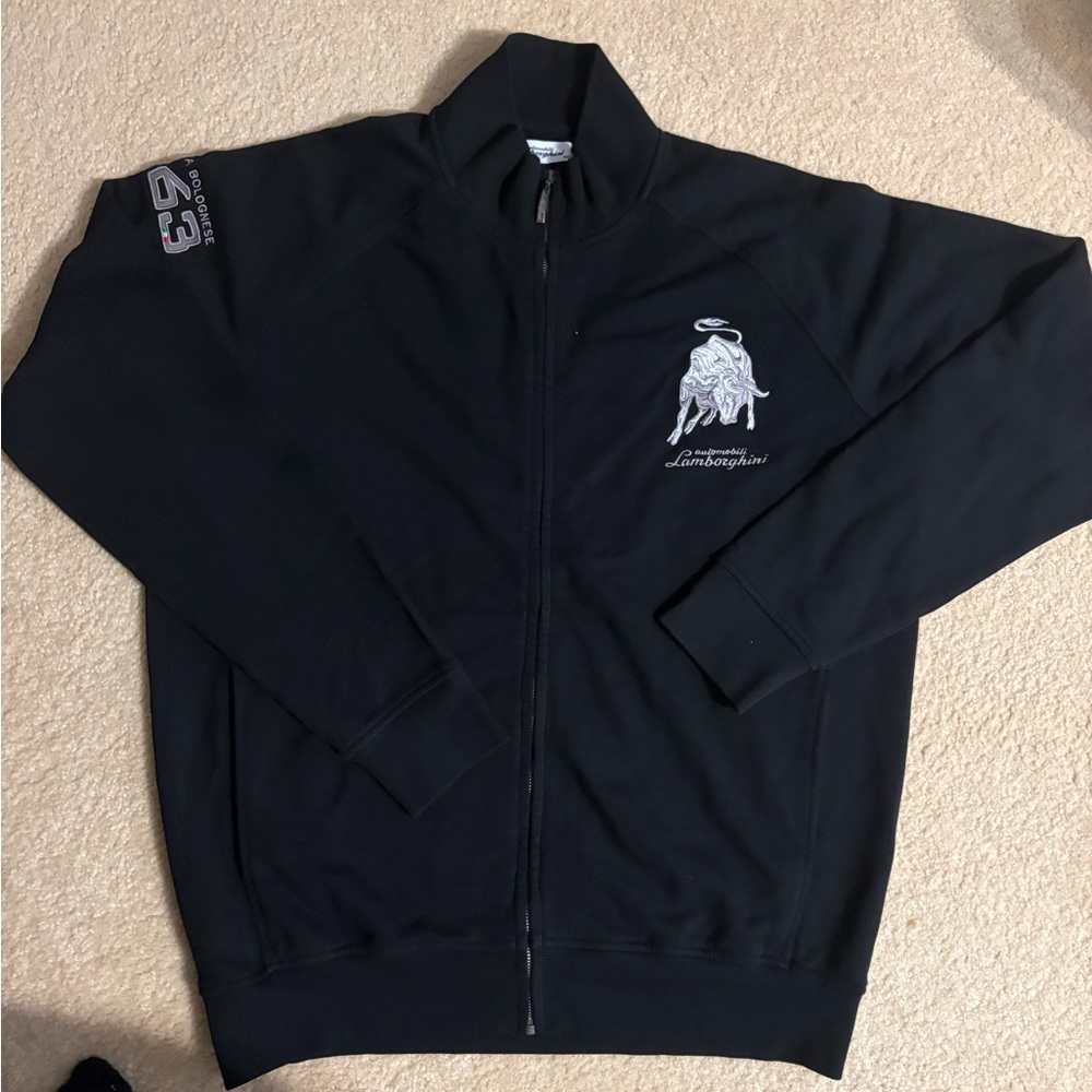 Lamborghini Men's  size XXL Black Zip-Up Sweater new never been used no tag